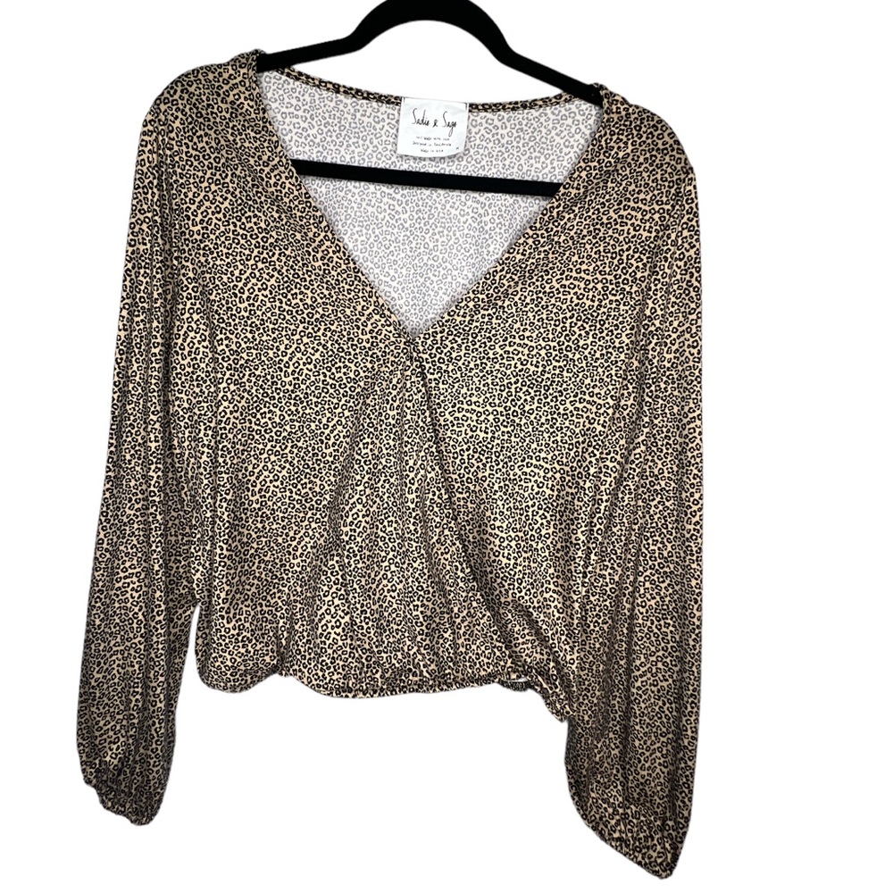 A22 Sadie & Sage Animal Print Midchest Clasp Top